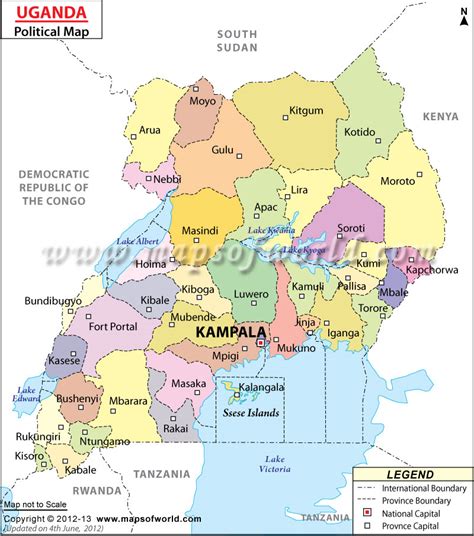 Political Map of Uganda .